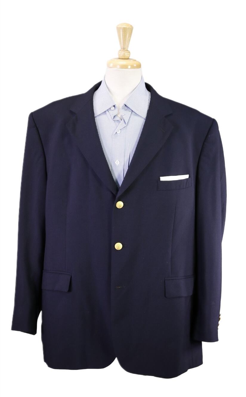 Brooks Brothers Navy Blue w/ Gold Metal Buttons Wool Blazer Jacket 48R